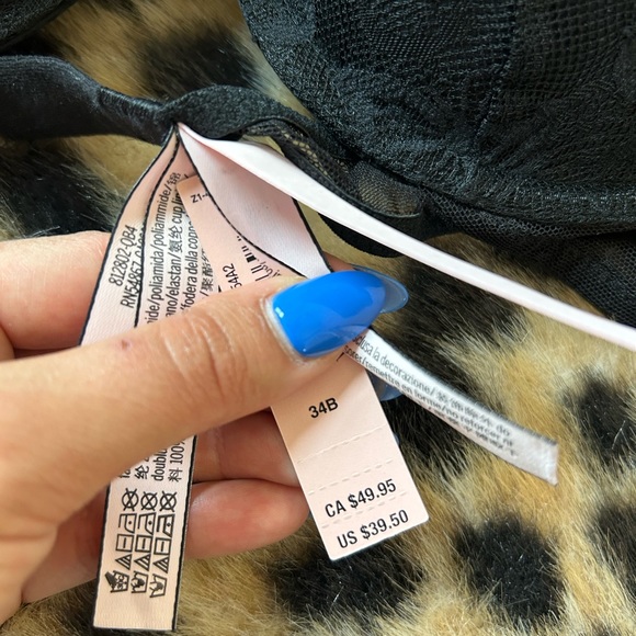 NWT Black Butterfly Lace Victoria’s Secret Push-Up Bra - Picture 3 of 4